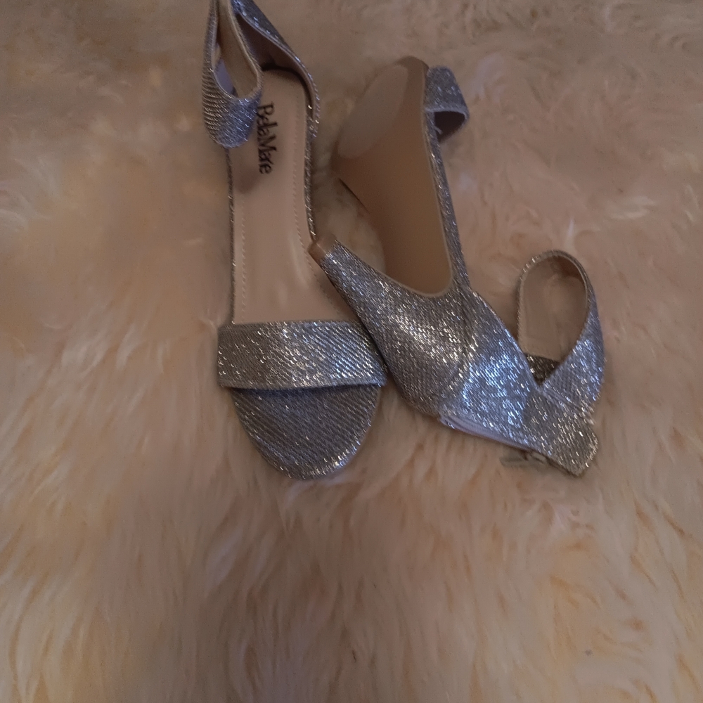 Betsey Johnson Silver Sparkle Heels